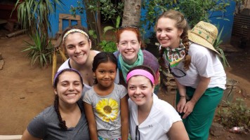 University of Scranton students participating in a service trip to Nicaragua.